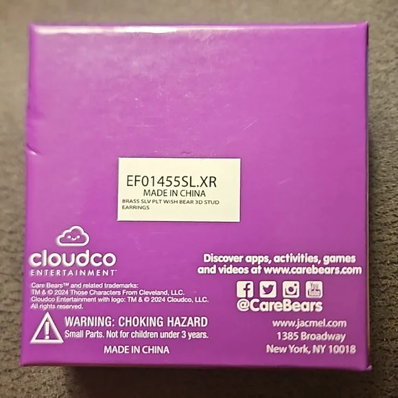 Care Bear Wish Bear 3D Stud Earrings - fine silver plated - Picture 3 of 6